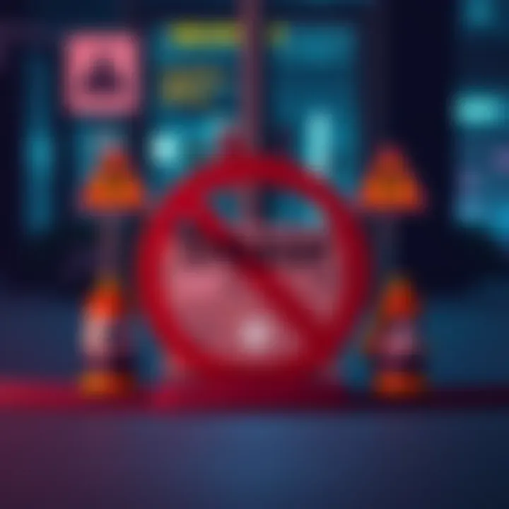 A Trezor order package sitting in a prohibited location with warning signs around it