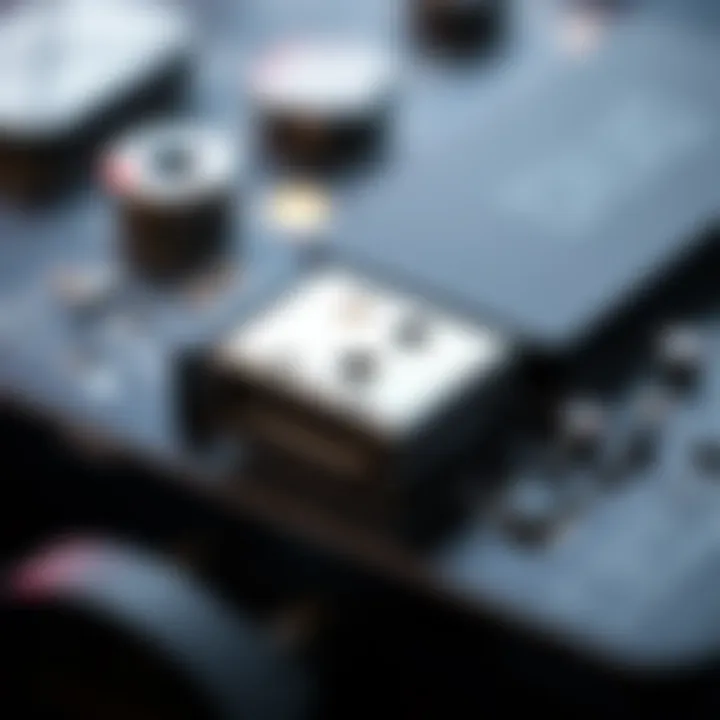 Close-up view of Trezor Safe 3 showing its USB-C port and motherboard visibility