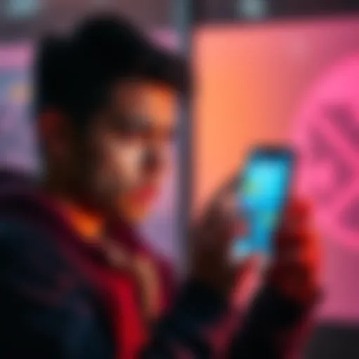 A person looking frustrated while checking their rewards on a mobile device, showing a rewards screen with missing points.