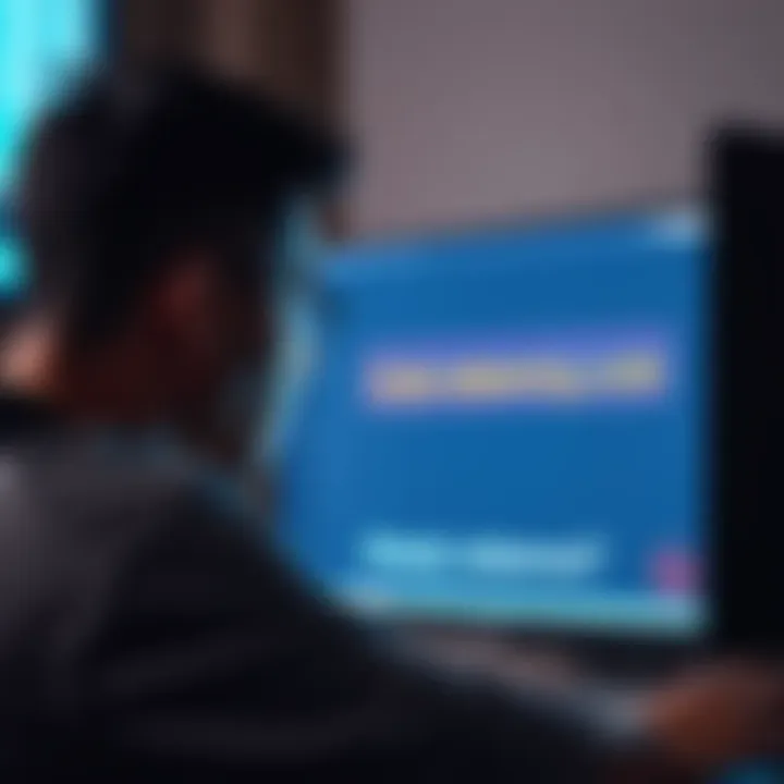 A frustrated person looking at their computer screen showing a message about a used code
