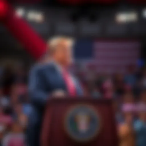 Trump announces Medicare checks Donald Trump speaking at a podium, promising $100 Medicare checks for seniors and a $5,000 dividend for Americans, with a crowd of supporters behind him.