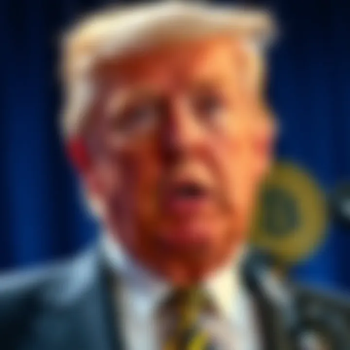 Trump speaking at a press conference, looking puzzled about Binance's founder after issuing a pardon.