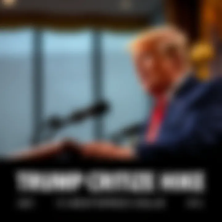 President Trump speaking at a podium, expressing concern over the Federal Reserve's interest rate decision and advocating for lower rates.