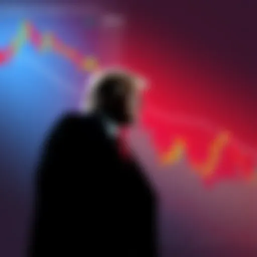Trump and Cryptocurrency Chart A graphic showing a rising cryptocurrency chart with Donald Trump's silhouette in the background, symbolizing political influence in the market.