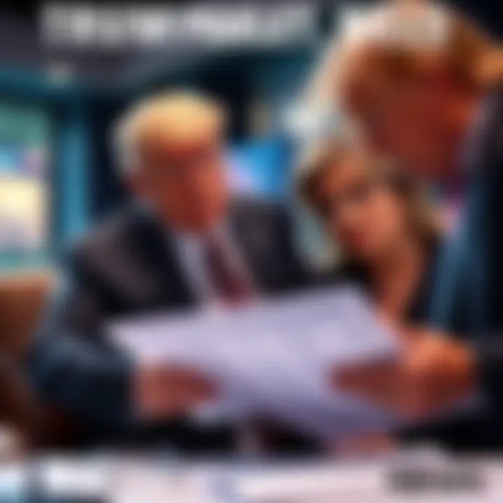 The Trump family appears worried as they review financial documents after a major market drop.