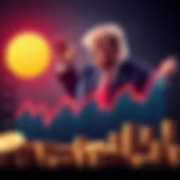 A graph showing investors' losses on a memecoin while Trump celebrates his profits, illustrating the financial gap.