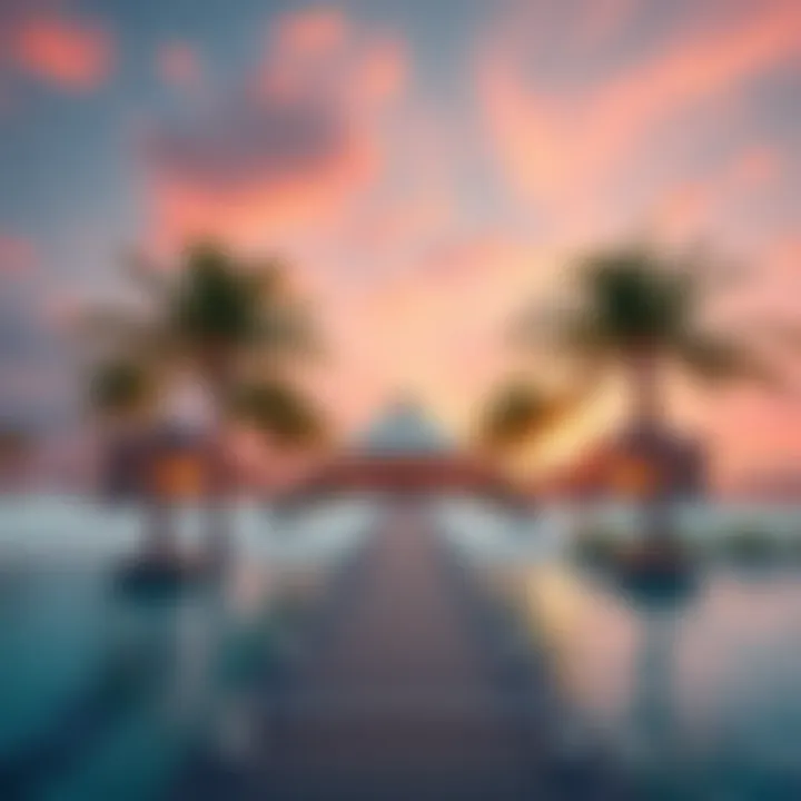 Trump Family and Saudi Investors Resort Project A visual representation of a luxurious resort in the Maldives, highlighting collaboration between the Trump family and Saudi investors, with palm trees and beach views.