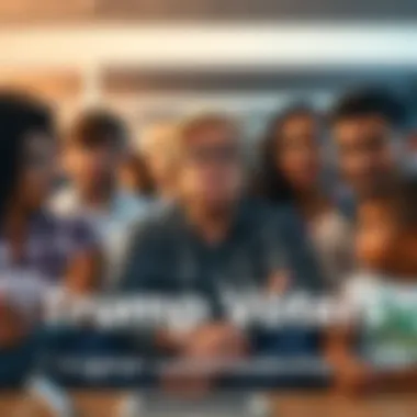 Trump Voters Expressing Doubt A group of diverse individuals looking concerned while discussing their feelings about voting for Trump in a casual setting.