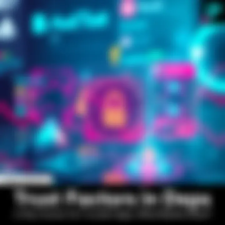 Visual representation of key trust factors like auditor reputation, bug bounties, and community feedback for DeFi applications.