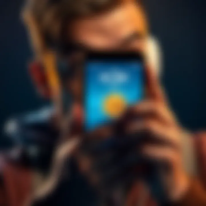 A shocked person staring at a smartphone showing a drained Trust wallet balance with a Bitcoin logo