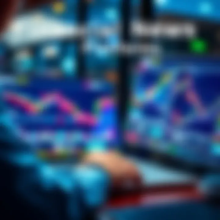 A person reading financial news on a laptop with stock charts on the screen, showing a focus on reliable information.