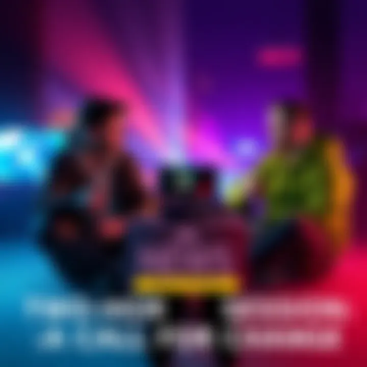 Two players sitting together, talking about gaming, with a console and controllers in front of them