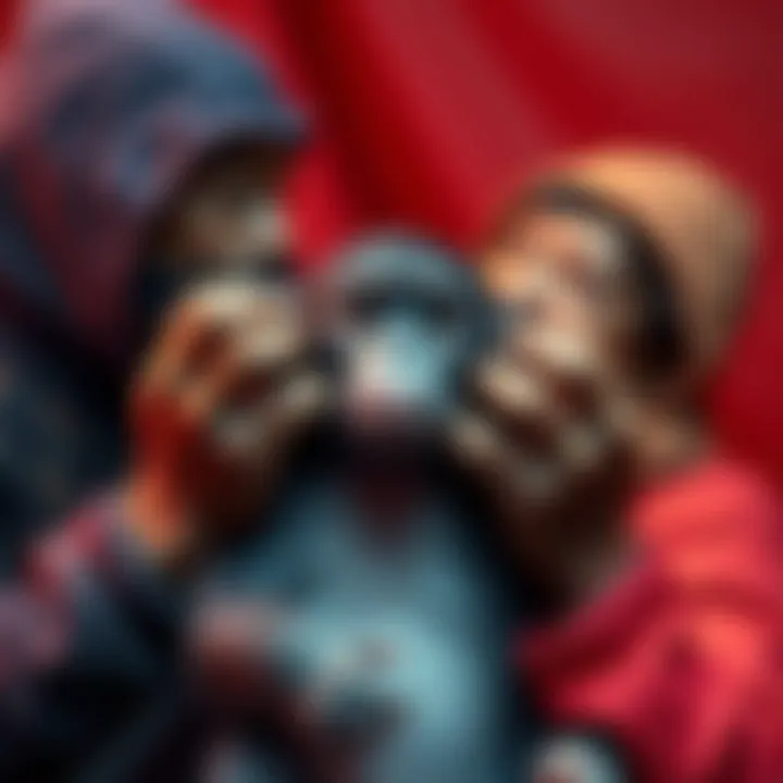 Two individuals are seen disturbing a baby monkey named Punch as part of a memecoin promotion effort