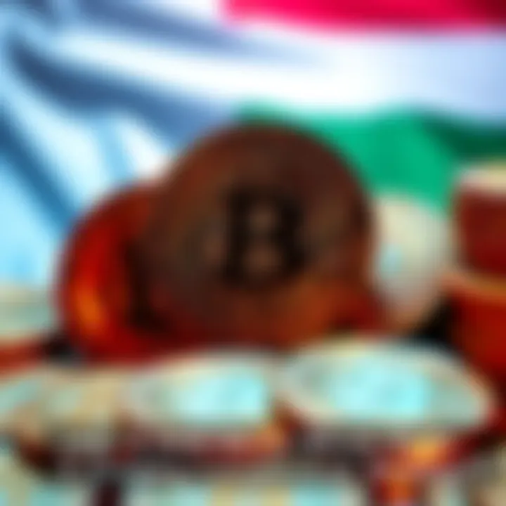 Visual representation of Bitcoin coins with the UAE flag in the background, symbolizing the country's $454 million Bitcoin stash.