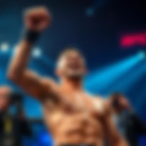 UFC fighter receiving bonus UFC fighter celebrating after receiving a bonus in cryptocurrency from the Trump family's crypto firm