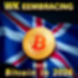 A graphic showing the UK flag alongside a Bitcoin symbol, representing the growing acceptance of cryptocurrency in the UK.