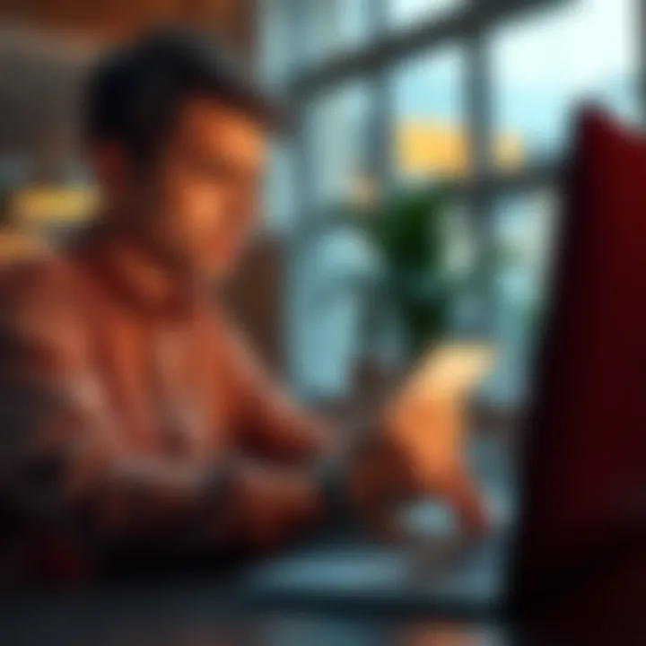 A concerned person looking at a bank statement showing an unauthorized charge, with a laptop and phone nearby, depicting urgency and frustration.