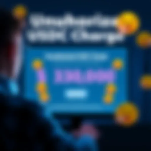 A graphic showing a shocked person looking at a computer screen displaying a $30,000 charge in USDC with upset emojis around.