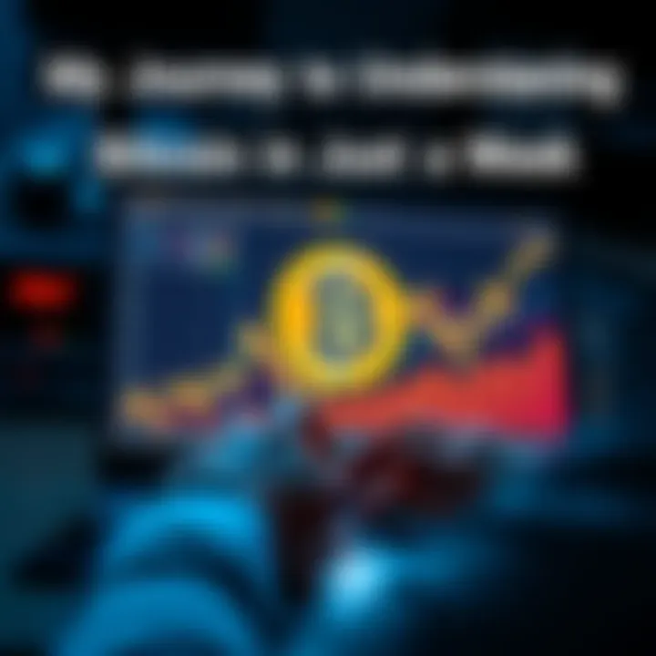 A person looking at a Bitcoin chart on a laptop, showing growth and interest in cryptocurrency.