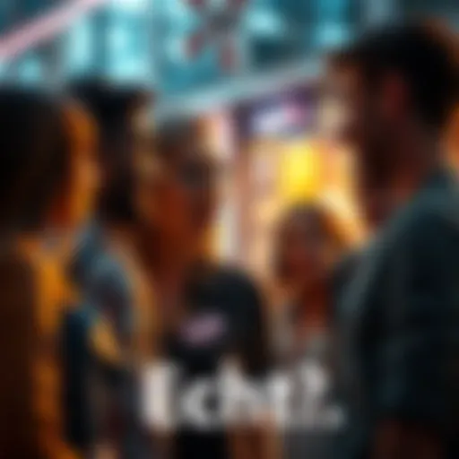 A group of people in a casual conversation, with one person expressing surprise and curiosity about the question 'Echt?'.