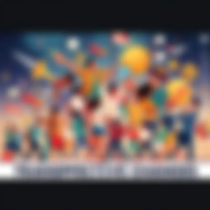 Illustration of diverse people engaging in various activities, symbolizing societal transformation and evolution.