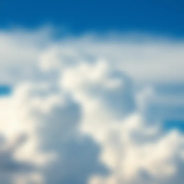 A variety of unusual cloud shapes against a bright blue sky, showcasing nature's artistry.