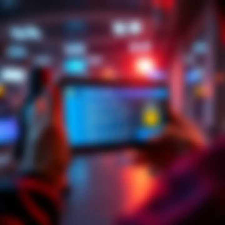 Person using an S21 xp device, showing the screen with unlock process instructions for AML