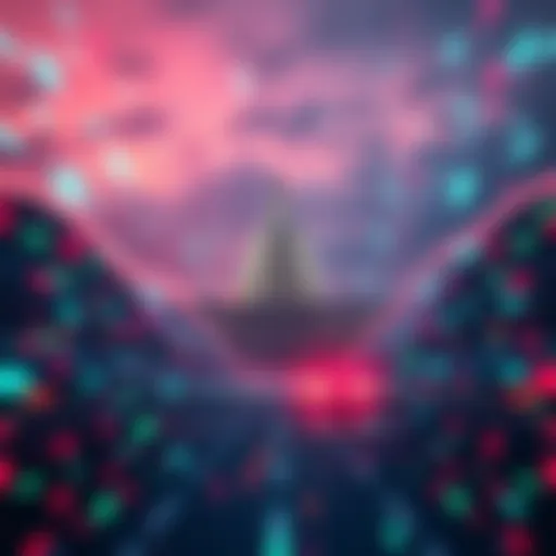 Visual representation of untraceable IPv4 traffic with digital data streams and government buildings in the background