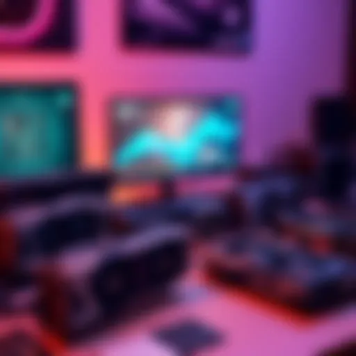 A collection of unused GPUs on a desk, showcasing various models and brands, highlighting the impact of Ethereum's proof-of-stake transition.