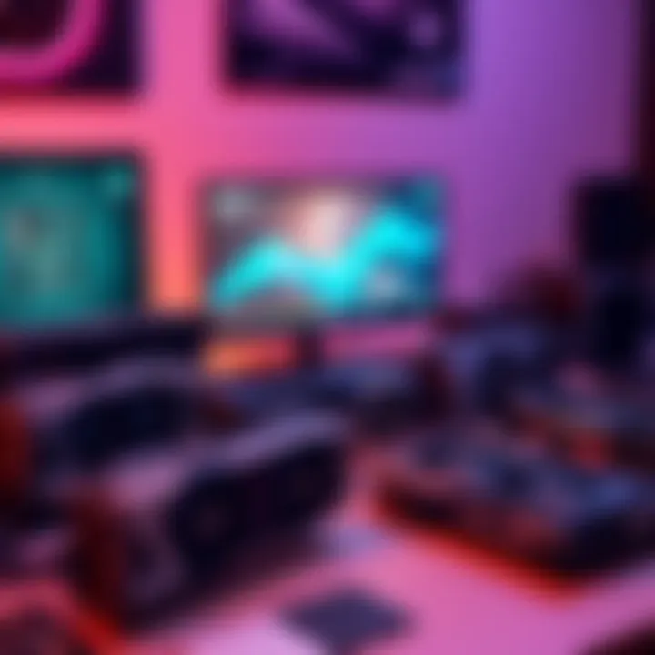 A collection of unused GPUs on a desk, showcasing various models and brands, highlighting the impact of Ethereum's proof-of-stake transition.