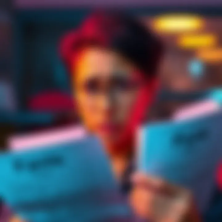 A person looks worried while holding documents related to a bank case, seeking assistance to recover funds from a deleted account.