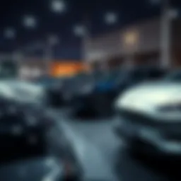 A lineup of electric vehicles showcased in Uruguay, highlighting their dominance in the car market.