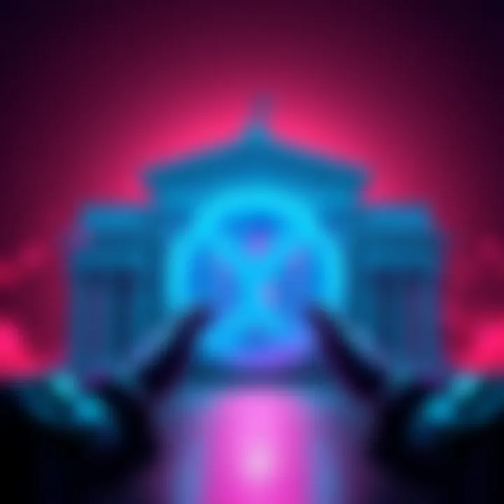 A group of banks with the XRP logo, symbolizing regulatory approval for holding cryptocurrency