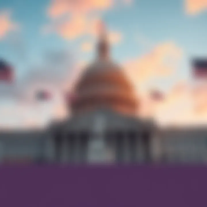 The US Capitol building with flags flying, signifying an upcoming vote