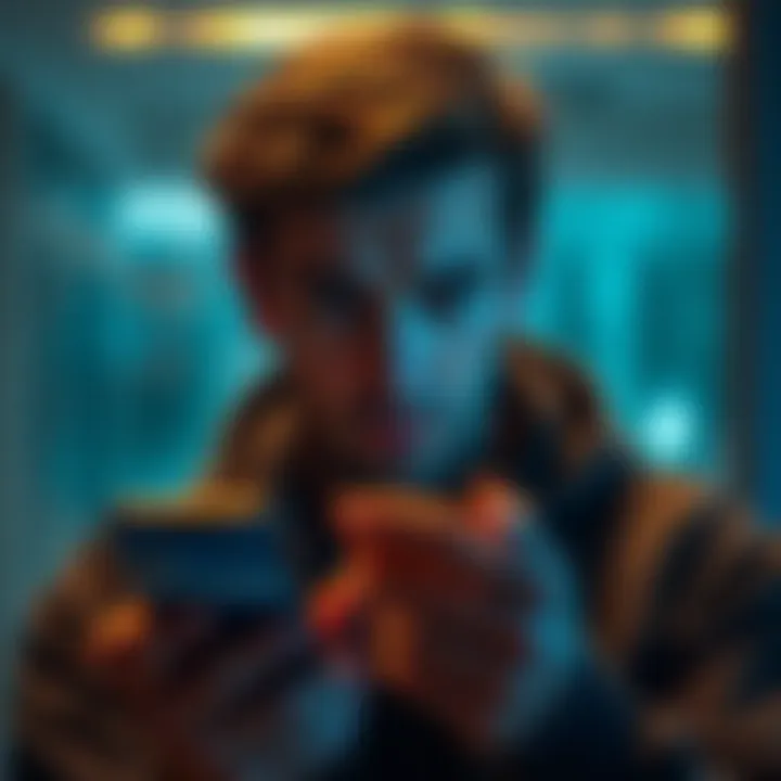 A person looking at a mobile banking app showing a pending transfer status and a confused expression