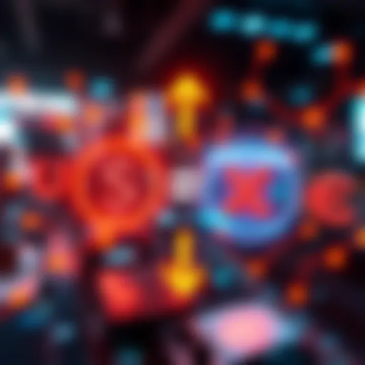 A visual representation of exchanging USDC for XMR with currency symbols and transaction arrows