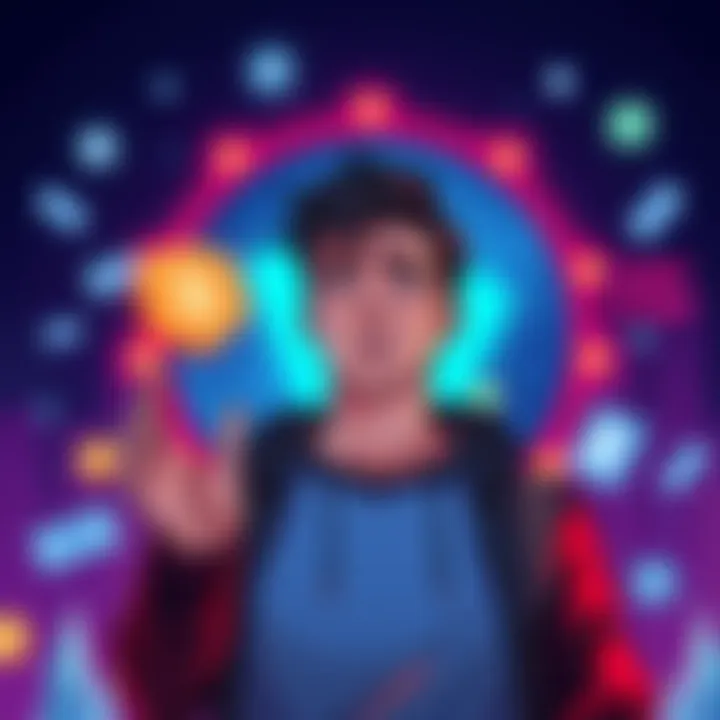 Illustration showing a person worried about USDT security with frozen funds and wallet issues in the background