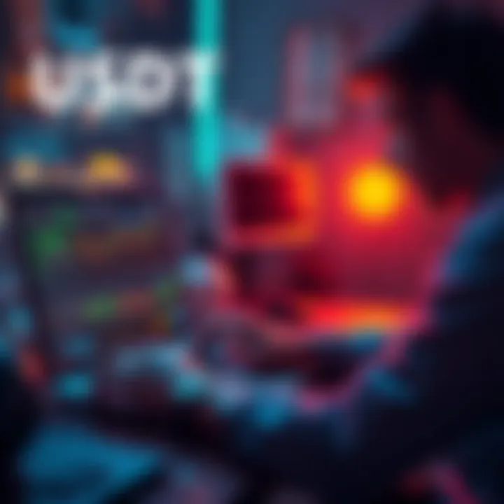 A person looking at crypto trading options on a laptop, focused on USDT withdrawal process on Gemini platform