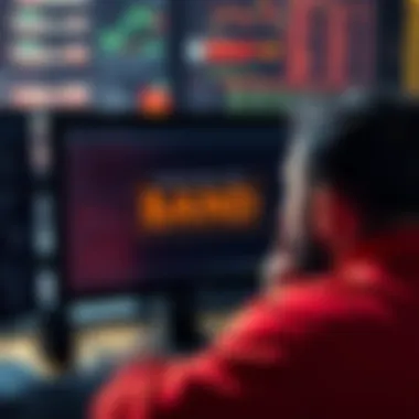 A frustrated person looking at a computer screen showing a forum ban message for anti-Bitcoin comments