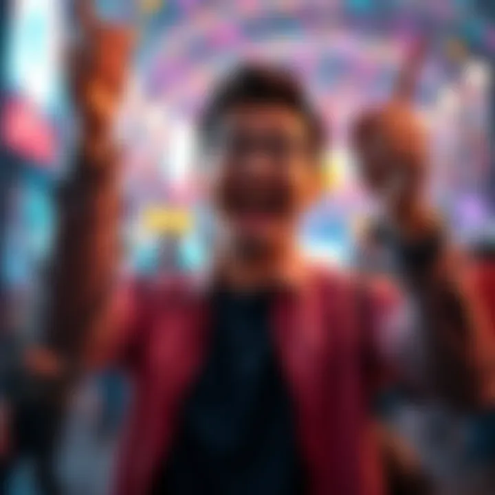 A happy user showing excitement after receiving extra rewards from an app for watching ads