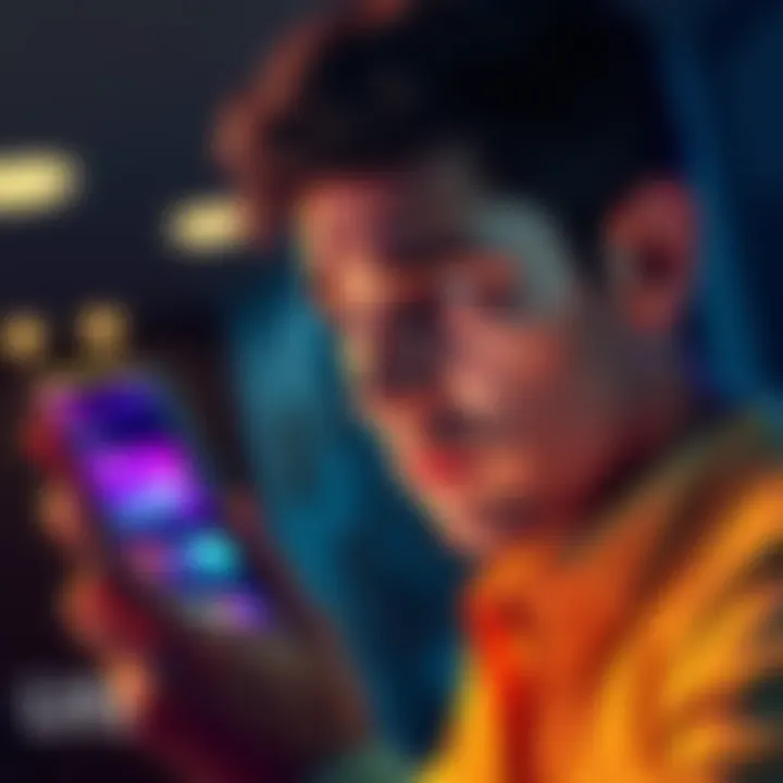 Person looking at smartphone with worried expression, showing Litewallet app interface