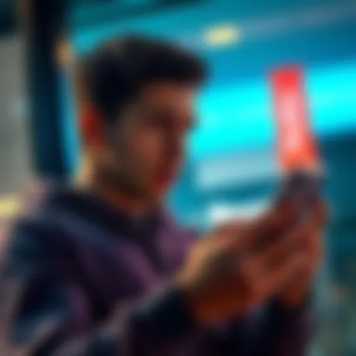 A person looking frustrated while checking their phone and bank app, indicating issues with a money transfer from Revolut.