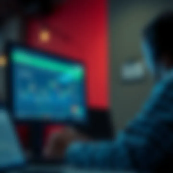 A person looking frustrated while using a computer, showing a cryptocurrency exchange platform on the screen