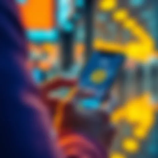A person using Exodus app to swap BTC for USDT on a smartphone