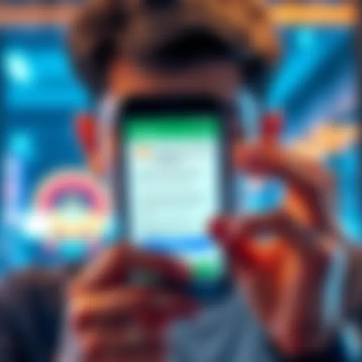 A person looking worried at their phone, showing a CashApp screen with a pending ID verification notice for sending Bitcoin.