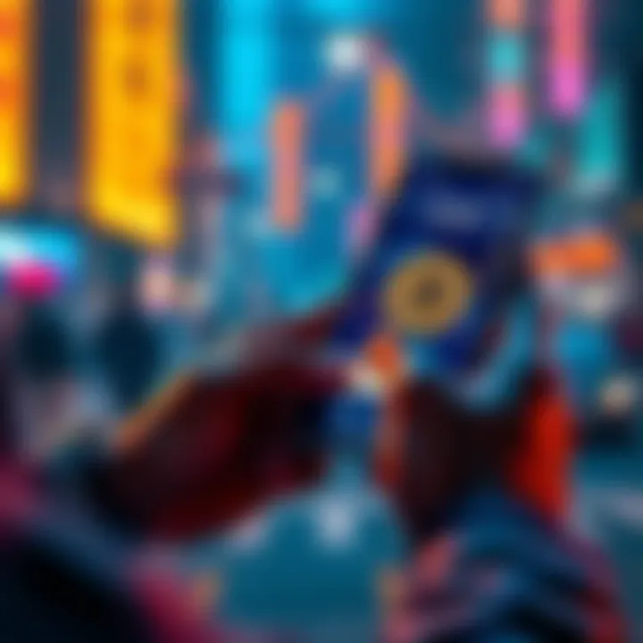 A person using the Exodus app on a smartphone to swap cryptocurrencies