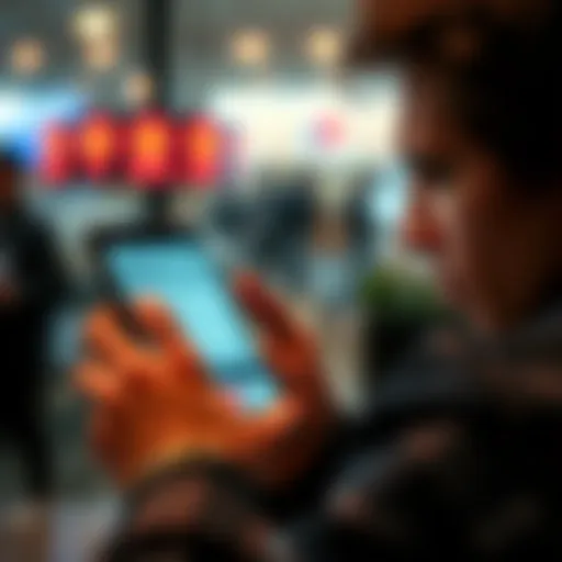 A person looking frustrated while using the Atlas app on a smartphone, with survey completion displayed on the screen and reward icons in the background.