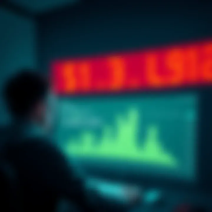 A graphic showing a person looking shocked at a computer screen displaying a large loss in cryptocurrency funds due to a scam