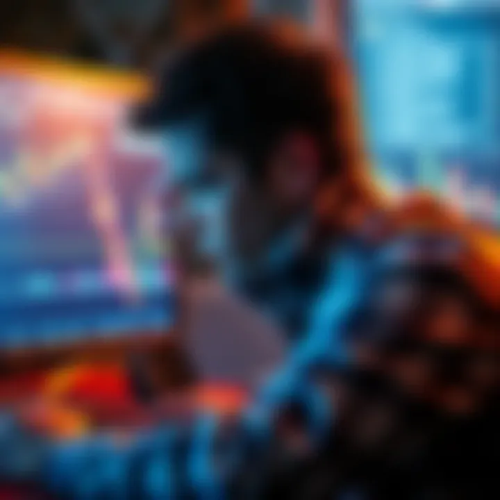 A frustrated person looking at a computer screen showing a cryptocurrency chart with a highlighted loss, symbolizing lost funds in XRP and poor support response.