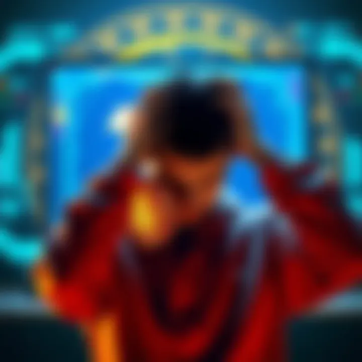 A distressed user holding their head in despair, with a digital screen showing zero Pi coins mined after three years of effort.